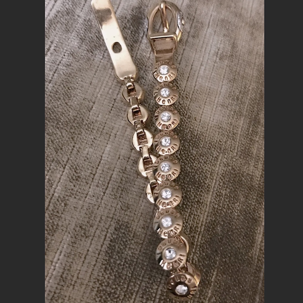 Henri Bendel Vintage "Buckle up Baby" Rivet Bracelet Silver - Picture 6 of 12